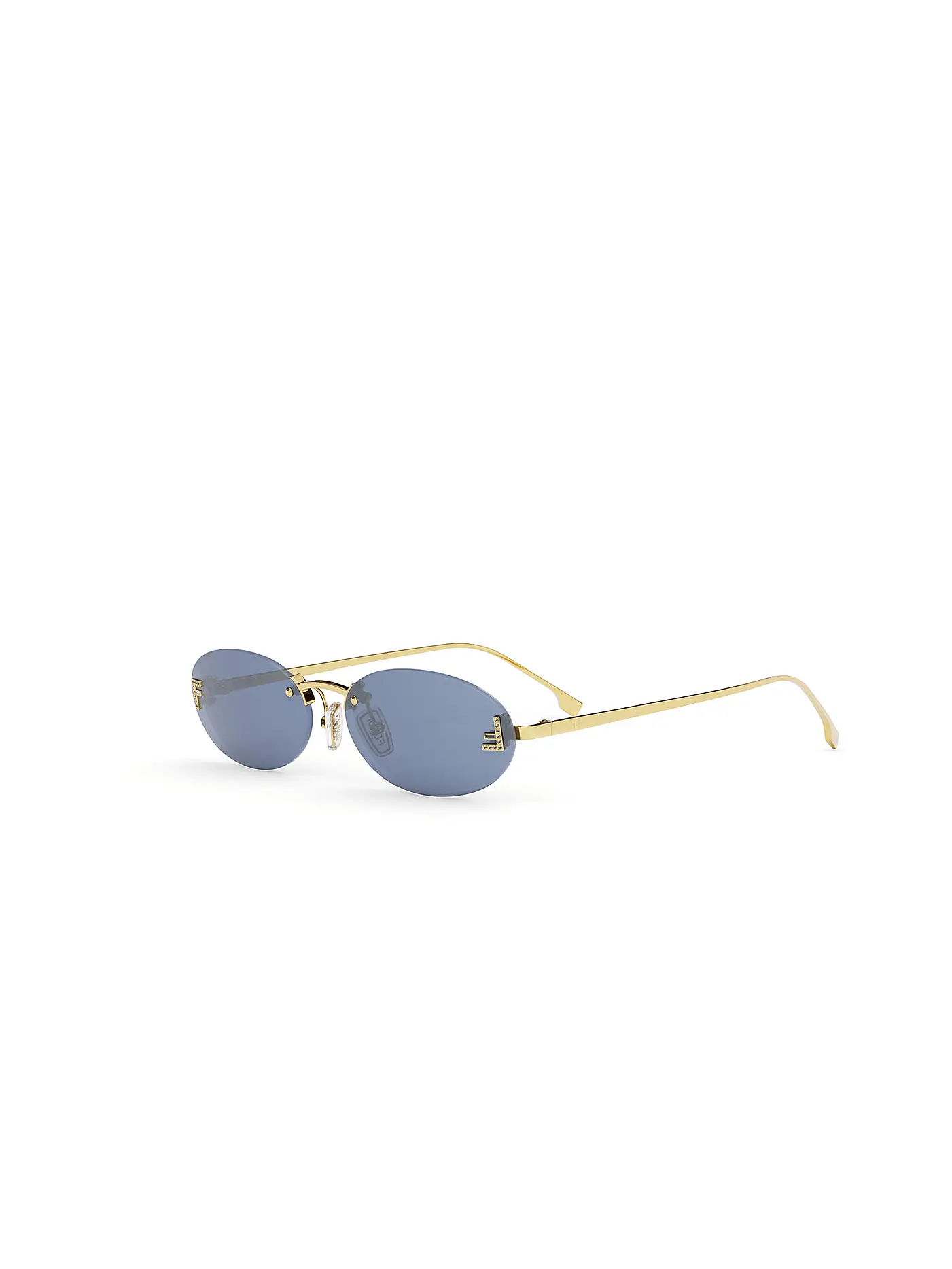 FENDI | FENDI First Crystal goldene ovale Sonnenbrille | 